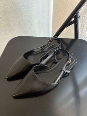 H&M Black Pointed Slingback Flats